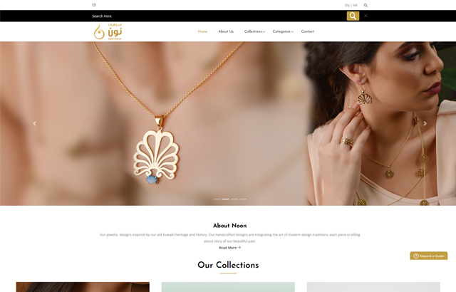 desktop view of our client website.