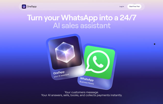 desktop view of our onetapp