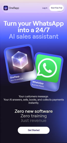 mobile view of our onetapp