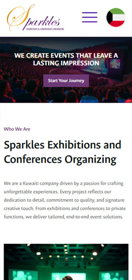 mobile view of Sparkle Website