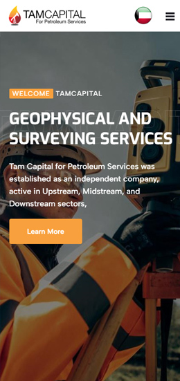 Mobile view of tamcapital website.