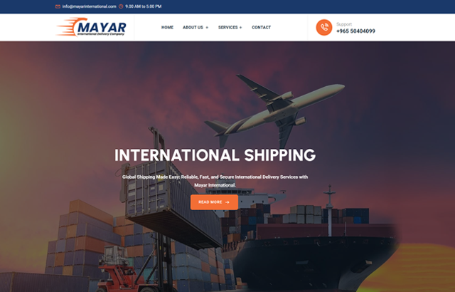 Desktop view of Mayar website