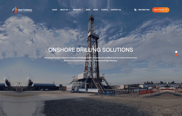 National desktop view of website