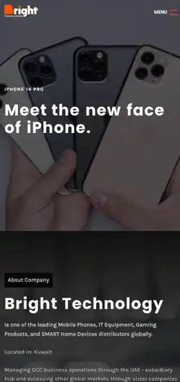 Mobile view of client bright's website.