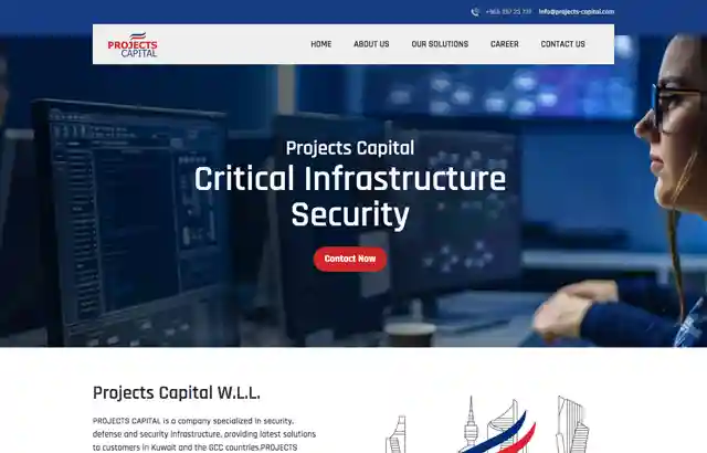 Desktop view of Projects Capital website. 