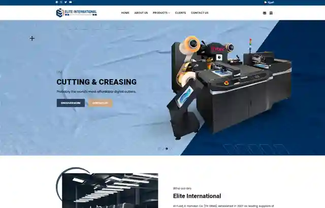 Desktop view of Elite website.