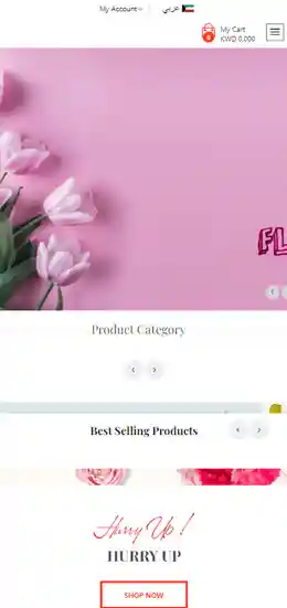 Mobile view of Flora website. 