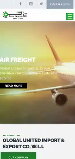 Mobile view of Global website. 