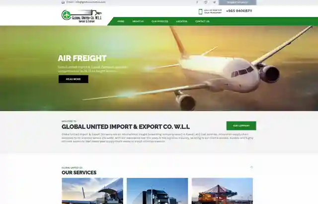 Desktop view of Global website. 