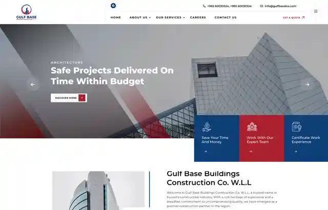 Desktop view of Gulf Base website. 