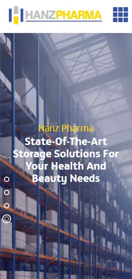 hanzpharma website mobile view