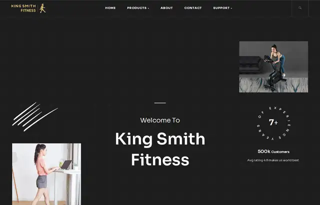 Desktop view of kingsmithh website. 
