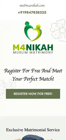 Mobile view of M4NIKKAH website.