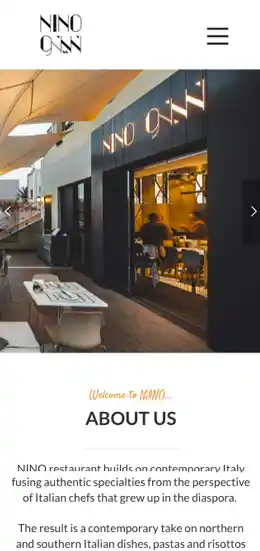 Desktop view of NINO website. 