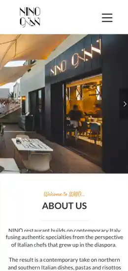Mobile view of NINO website. 