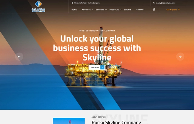 Desktop view of skyline website.