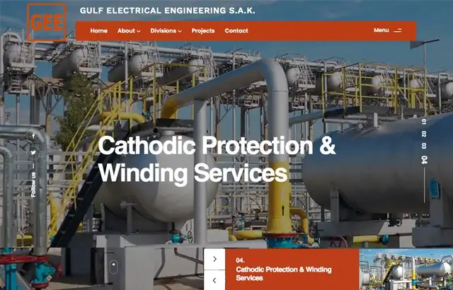 Desktop view of GEE website.